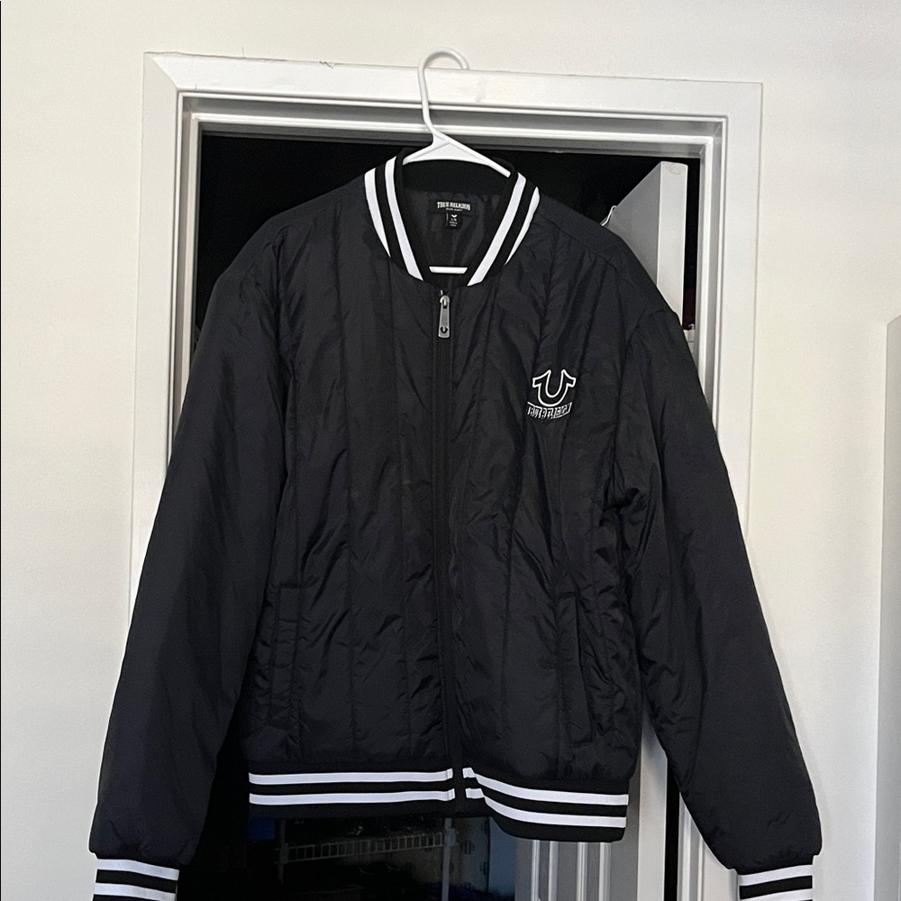 True Religion Black Jacket with White Trim
